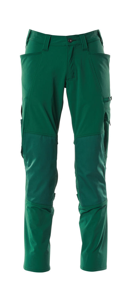 Mascot Accelerate Stretch Trousers with Kneepad Pockets - Green #colour_green