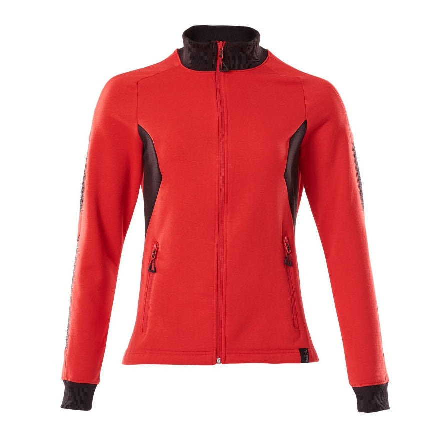 Mascot Accelerate Ladies Fit Zippered Sweatshirt #colour_traffic-red-black