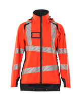 Mascot Accelerate Safe Ladies Lightweight Outer Shell Jacket #colour_hi-vis-red-dark-navy