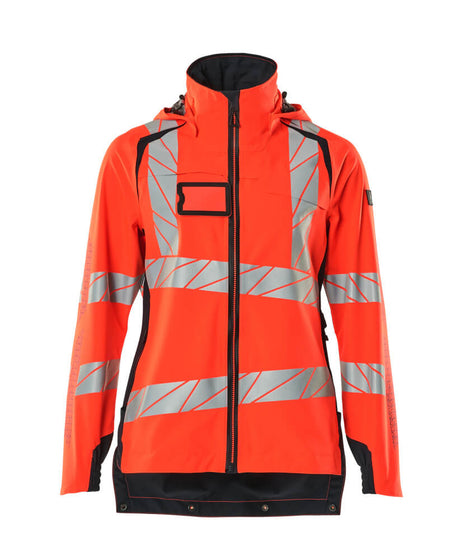 Mascot Accelerate Safe Ladies Lightweight Outer Shell Jacket #colour_hi-vis-red-dark-navy