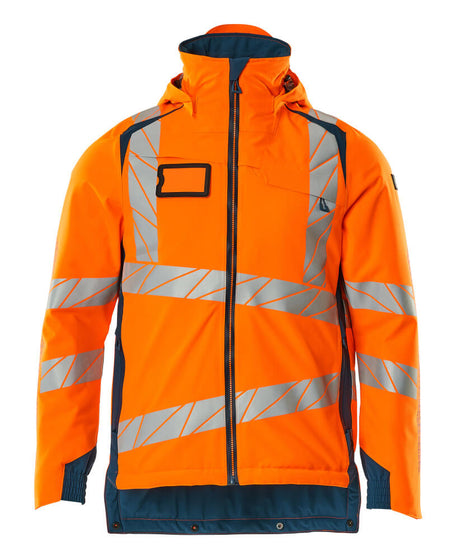 Mascot Accelerate Safe Lightweight Winter Jacket with CLIMascot - Hi-Vis Orange/Dark Petroleum #colour_hi-vis-orange-dark-petroleum