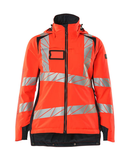 Mascot Accelerate Safe Winter Jacket for Ladies with CLIMascot #colour_hi-vis-red-dark-navy