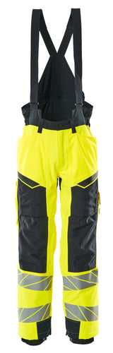 Mascot Accelerate Safe Winter Trousers with Kneepad Pockets #colour_hi-vis-yellow-dark-navy