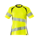 Mascot Accelerate Safe Ladies Fit T-shirt #colour_hi-vis-yellow-dark-navy