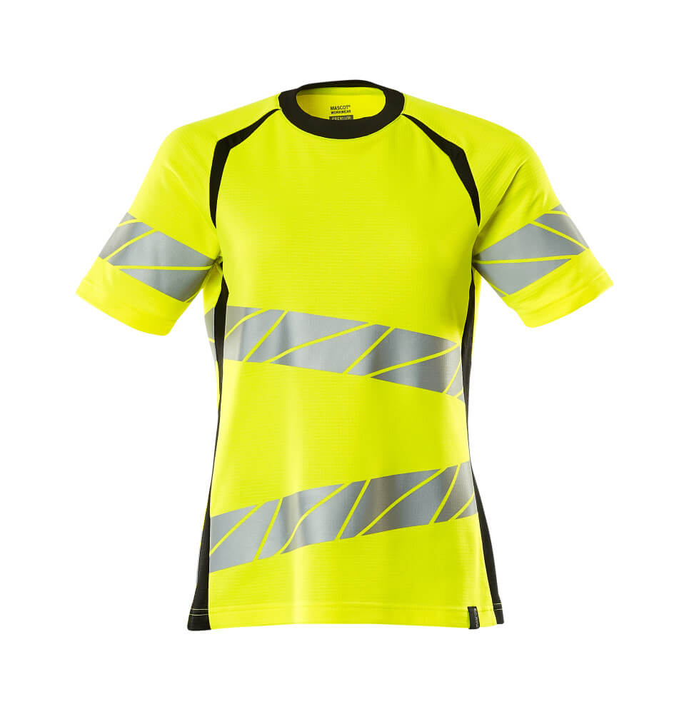 Mascot Accelerate Safe Ladies Fit T-shirt #colour_hi-vis-yellow-black