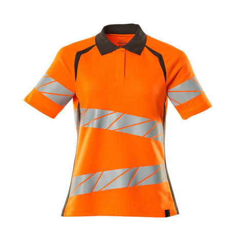 Mascot Accelerate Safe Ladies Fit Polo Shirt #colour_hi-vis-orange-dark-anthracite