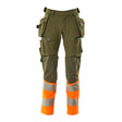 Mascot Accelerate Safe Trousers with Holster Pockets - Moss Green/Orange #colour_moss-green-orange