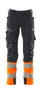 Mascot Accelerate Safe Trousers with Kneepad Pockets - Dark Navy/Hi-Vis Orange #colour_dark-navy-hi-vis-orange