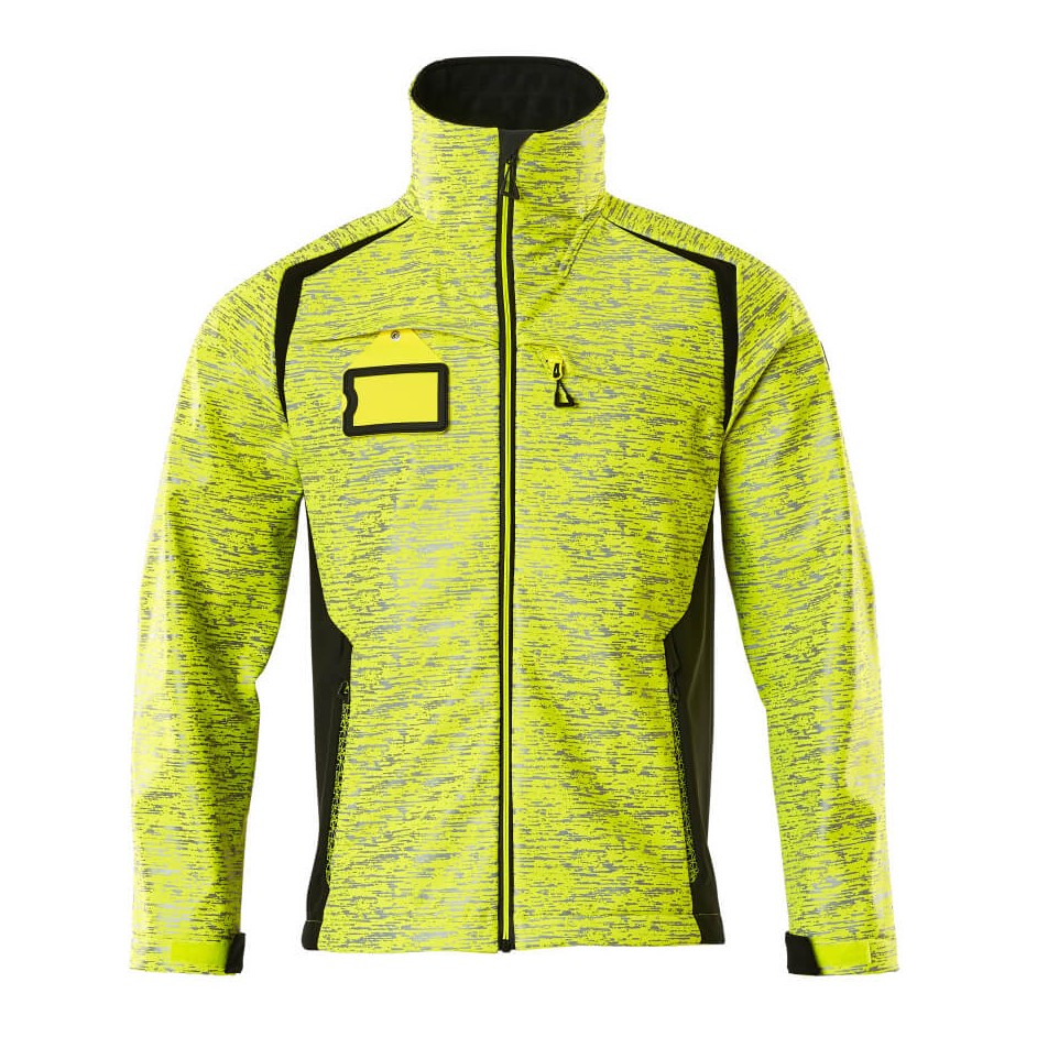 Mascot Accelerate Safe Softshell Jacket with Reflectors #colour_hi-vis-yellow-black