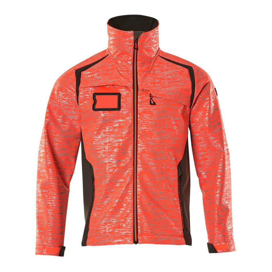 Mascot Accelerate Safe Softshell Jacket with Reflectors #colour_hi-vis-red-dark-anthracite