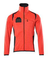 Mascot Accelerate Safe Microfleece Jacket with Half Zip #colour_hi-vis-red-dark-navy