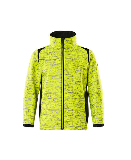 Mascot Accelerate Safe Junior Softshell Jacket with Reflectors #colour_hi-vis-yellow-black