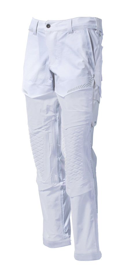 Mascot Customized Stretch Trousers with Kneepad Pockets #colour_white