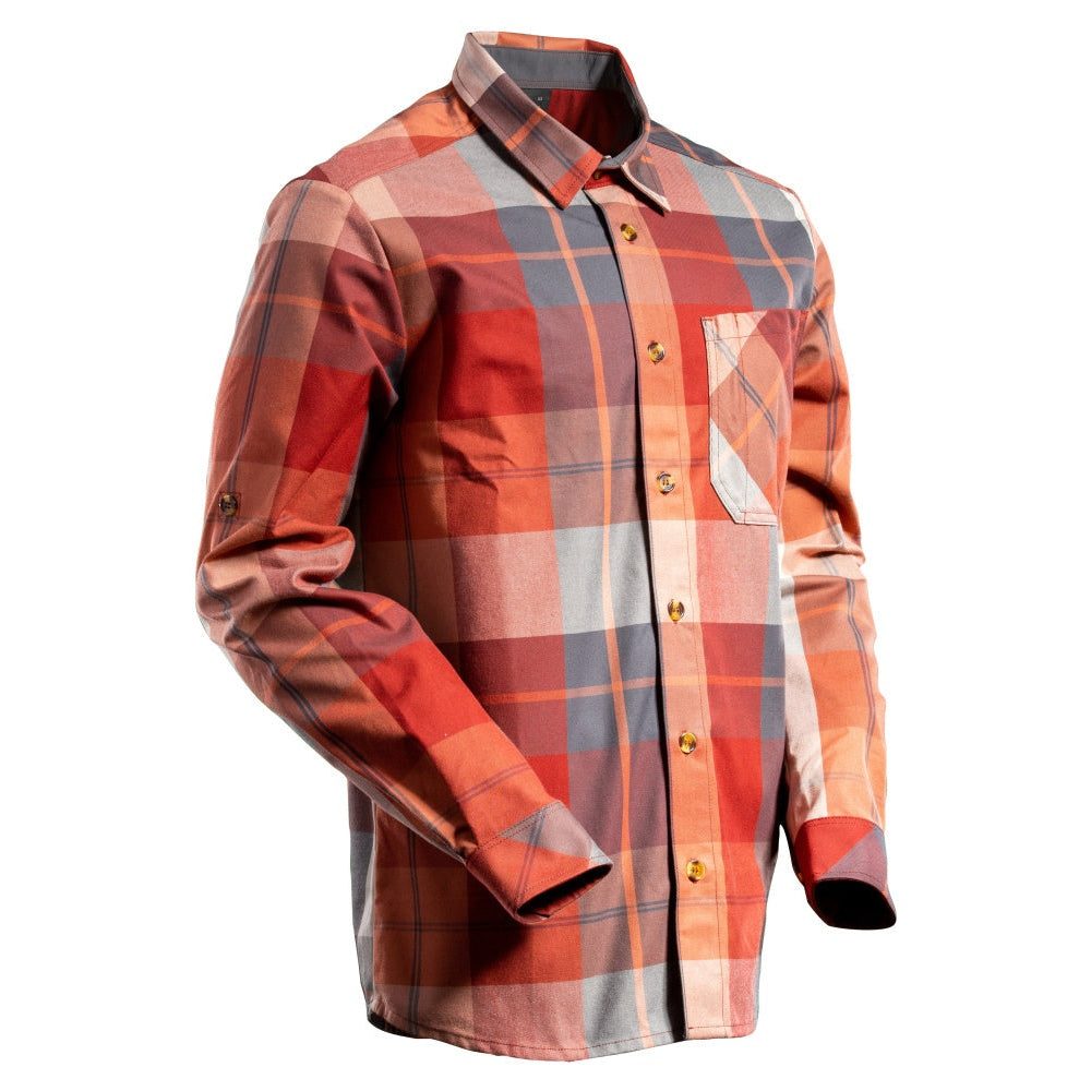 Mascot Customized Checked Flannel Shirt #colour_autumn-red-checked