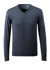 Mascot Frontline Merino Wool Knitted V-Neck Jumper #colour_dark-navy