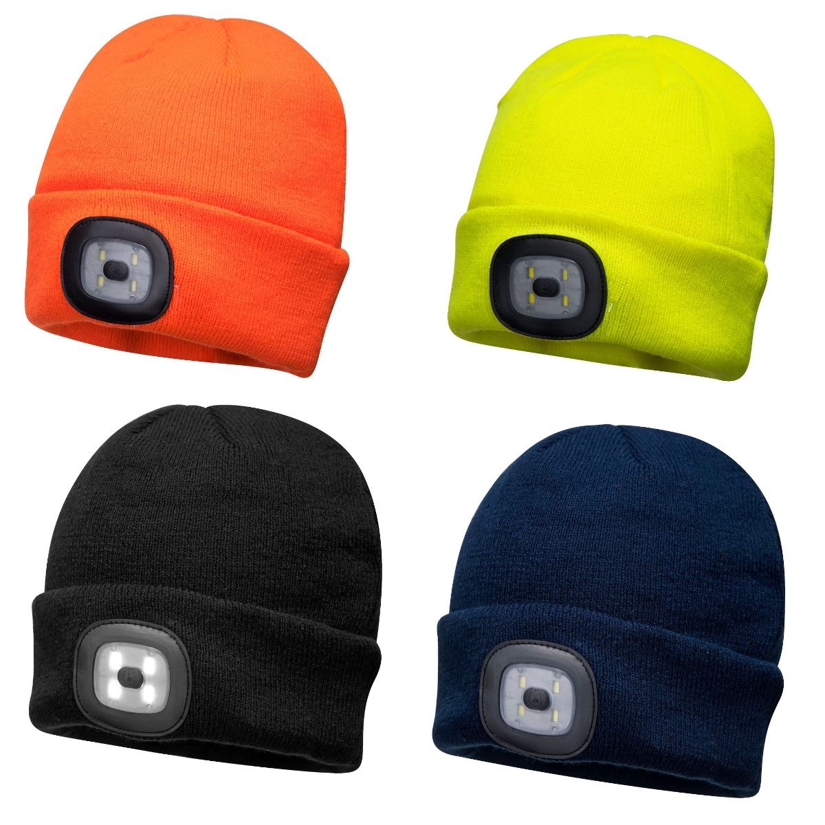 Portwest Rechargeable LED Beanie Hat Turnup