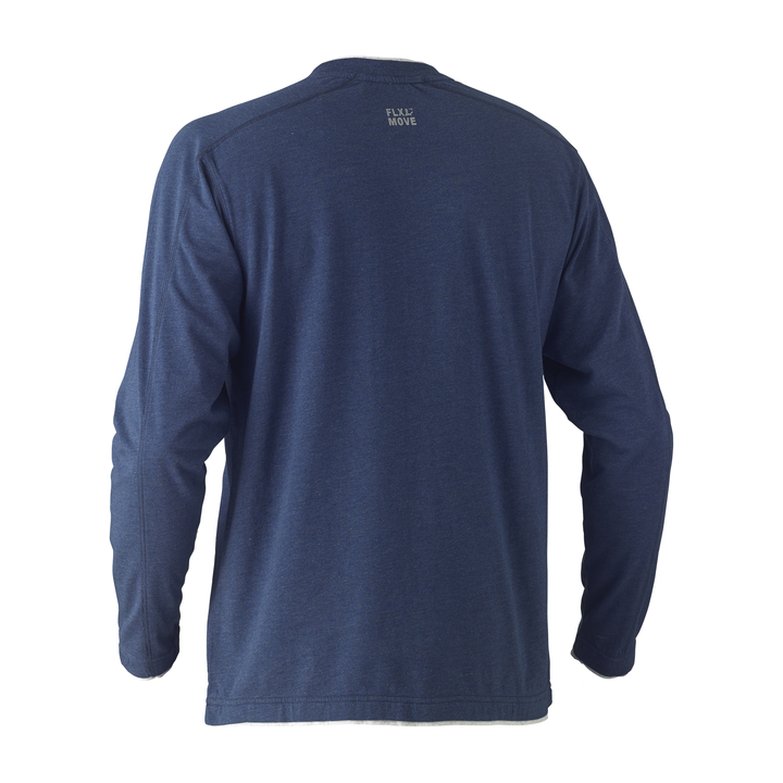 Bisley Flex & Move Long Sleeve Cotton V Neck T-Shirt