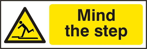 Bsafe Mind The Step Sign White/Yellow