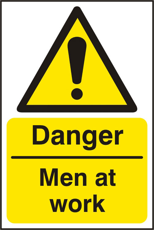 Bsafe Danger Men At Work Sign White/Yellow