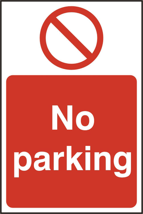 Bsafe No Parking Sign White/Red