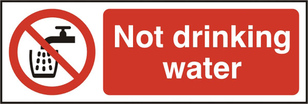 Bsafe Not Drinking Water Sign White/Red