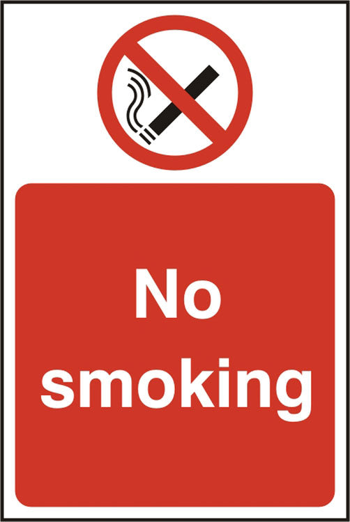 Bsafe No Smoking Sign White/Red