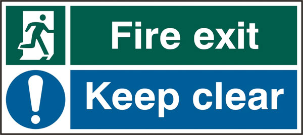 Bsafe Fire Exit Keep Clear Sign Green