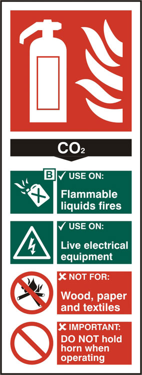 Bsafe Fire Extinguisher Co2 Sign Red