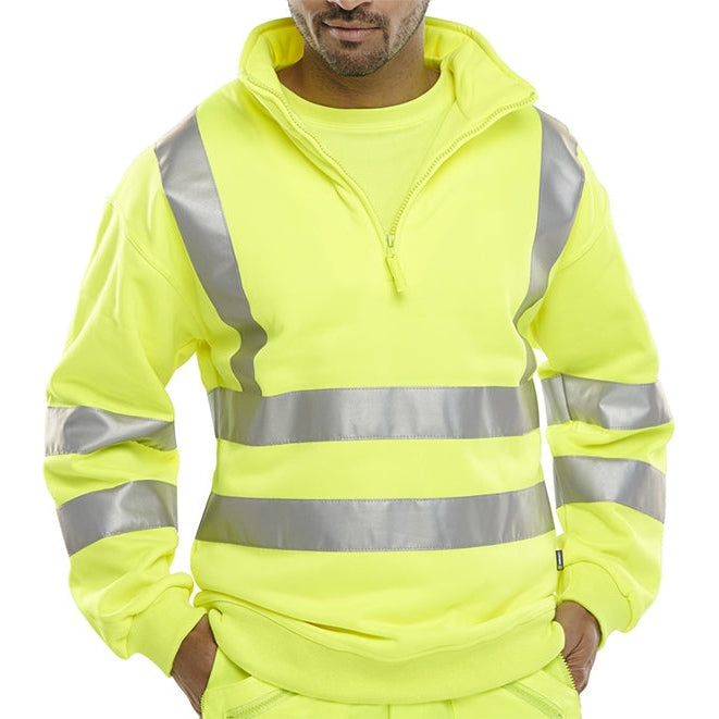 Beeswift Quarter Zipped Sweatshirt Saturn Yellow