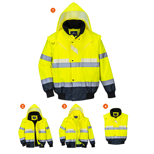 Portwest Glowtex 3in1 Bomber Jacket