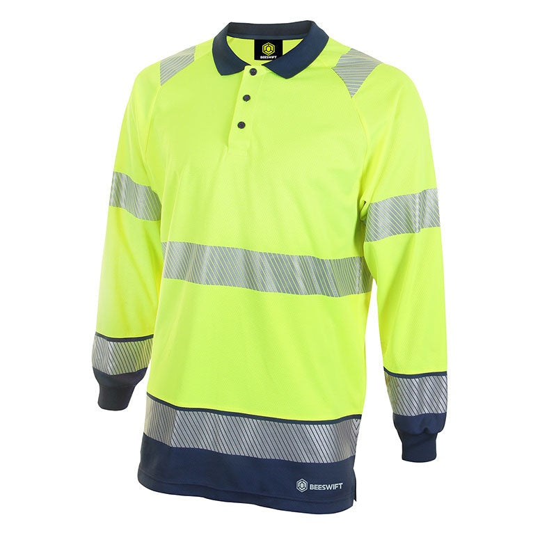 Beeswift Hivis Two Tone Polo Shirt L/S
