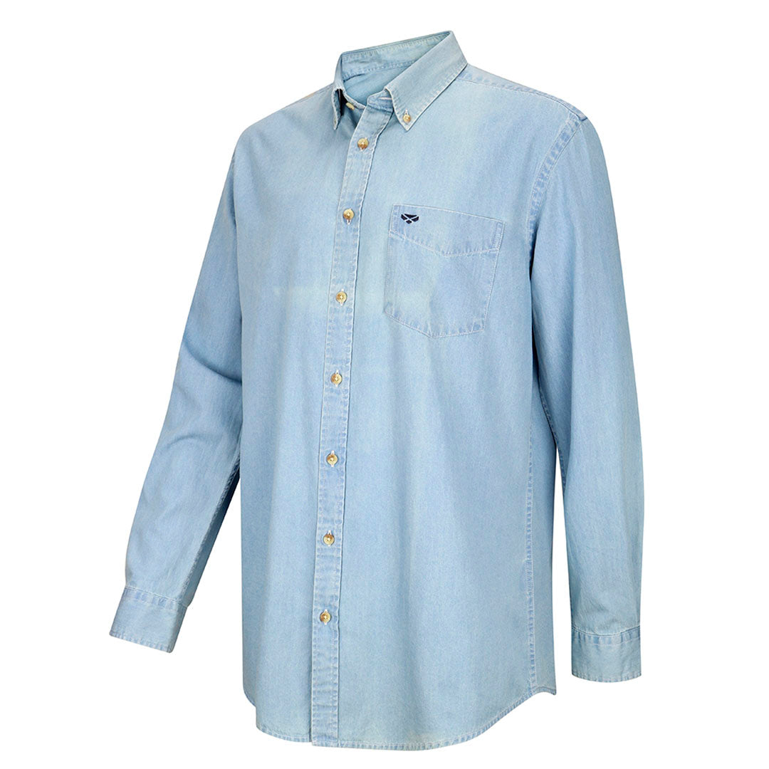 Hoggs of Fife Archerfield Men Denim Shirt Blue