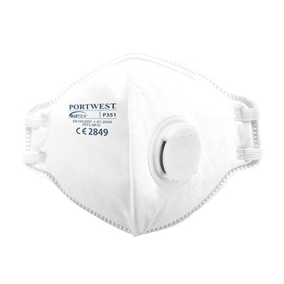 Portwest Valved Dust Mist Fold Flat Respirator (Pack of 20)