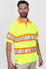 Bisley Taped Double Hi-Vis Mesh Polo Shirt