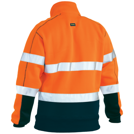 Bisley Taped Hi-Vis Fleece 1/4 Zip Pullover Jumper