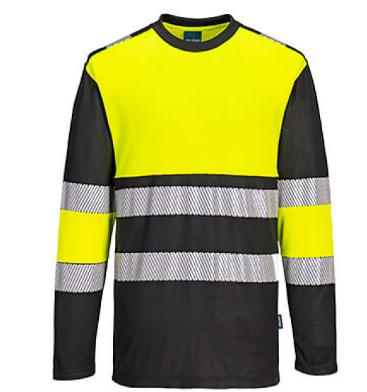 Portwest PW3 Hi-Vis Class 1 T-Shirt L/S #colour_yellow-black