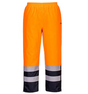 Portwest Hi-Vis Lined Rain Pants #colour_orange-navy-blue