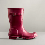 Hunter Original Short Nebula Wellington Boots #colour_hayes-burgundy