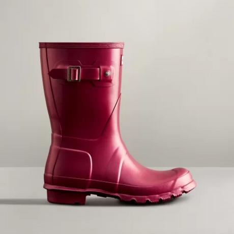 Hunter Original Short Nebula Wellington Boots #colour_hayes-burgundy